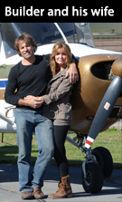 Silohome Complex Builder Bruce Francisco and his wife Kelly standing in front of complex with Cessna airplane